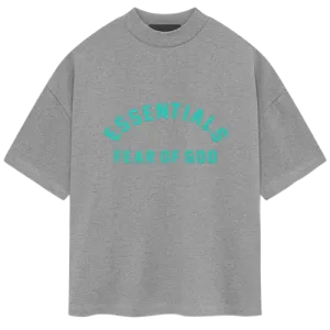 FOG Essentials Kids Heavy Jersey Crewneck T-Shirts Dark Gray