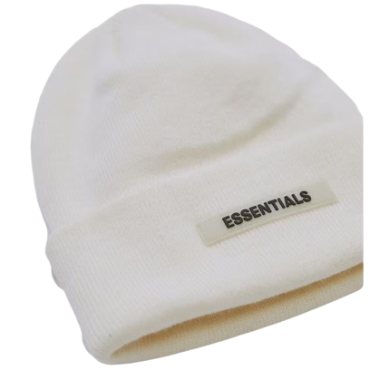 Essentials Cuff White Beanie