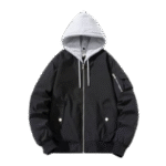 Essentials Bomber Black Hoodie Jacket